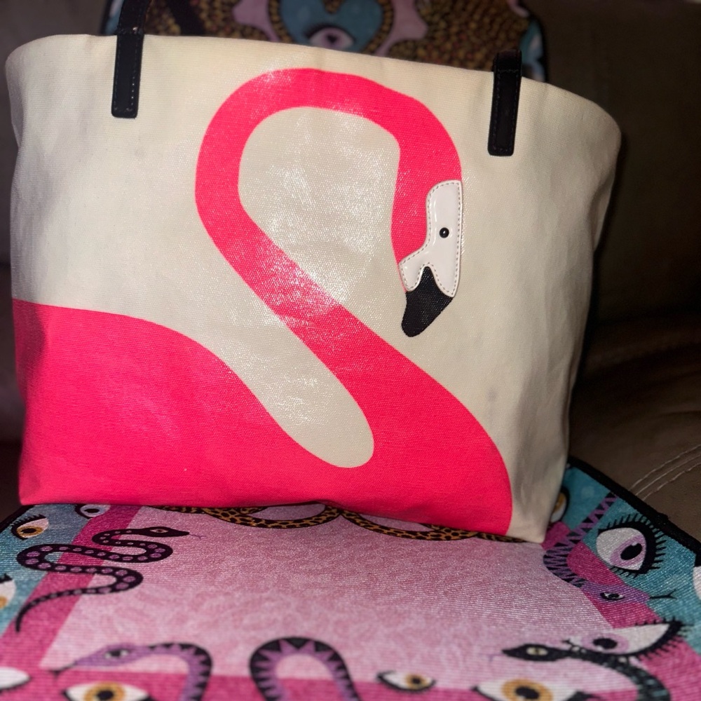 Kate Spade Flamingo Tote - Pink and Cream